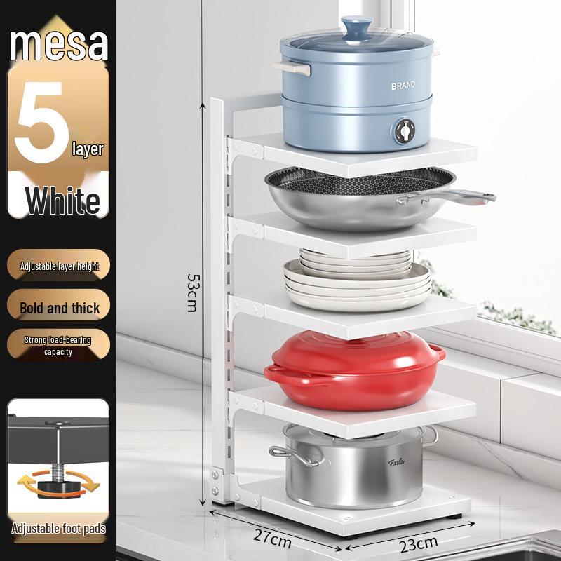 Multi-Layer Kitchen Pot Rack: Floor-Standing, Under-Sink Cookware & Storage Solution