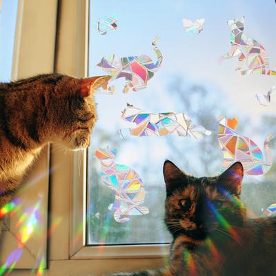 Rainbow Window Stickers PVC Suncatcher Prism Non-Adhesive Decals Waterproof Static Stickers for Home