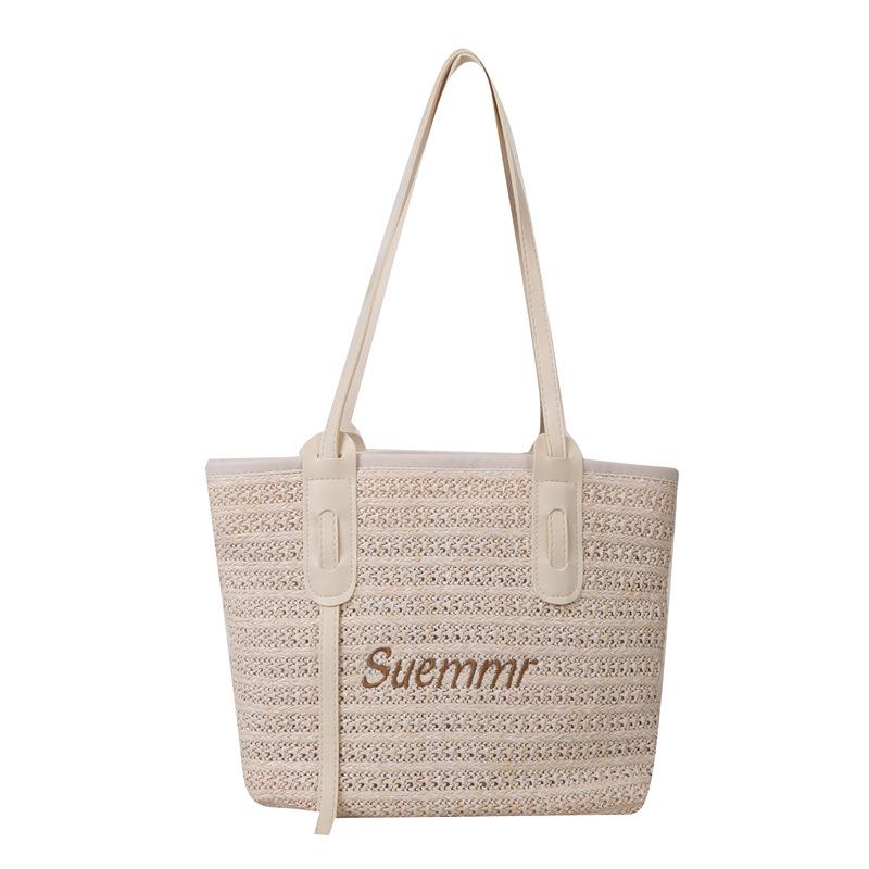 Woven Straw Tote Bag for Women Large Capacity Handbag Shoulder Crossbody Purse KTB