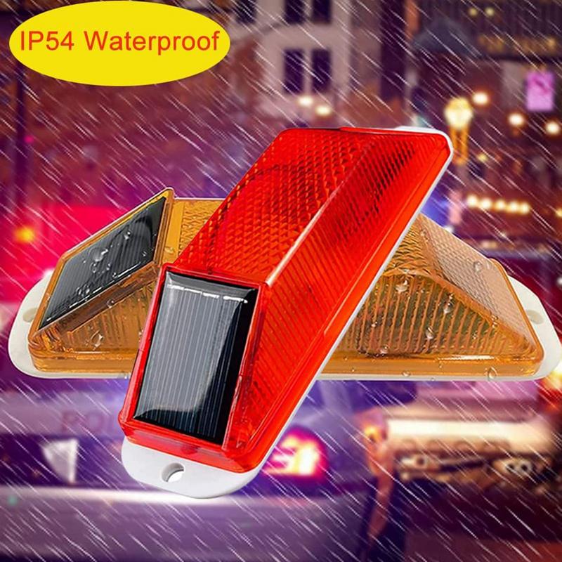 Solar Strobe Warning Light LED Lamp Rechargeable Night Safety Driving Solar Strobe Flashing Lights LED Chip Car Accessories