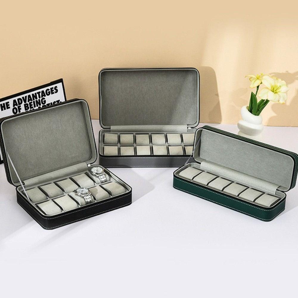Zipper Watch Storage Box PU Watch Organizer Watch Holder Watch Display Box  Travel Case