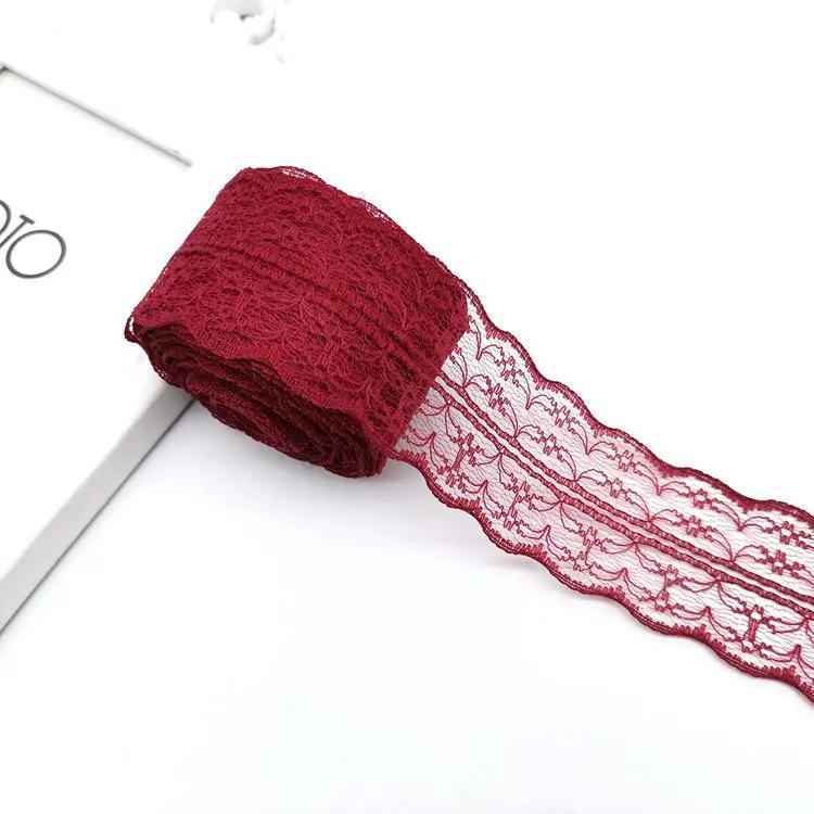 

10 метров/рулон 4,5 см Красная Черная Синяя Вышивка Кружевная Лента DIY Одежда Швейная Ткань Свадьба Рождество Хэллоуин Подарок Украшение 45mm Wide вино красного