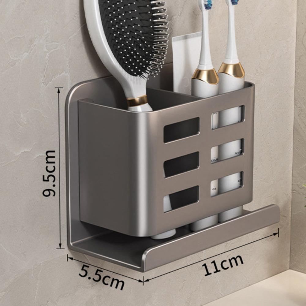 Nowy Uchwyt na Szczoteczki do Zębów Montowany na Ścianie ze Stopu Aluminium Bez Wiercenia Samoprzylepny Stojak na Przybory Uchwyt na Maszynkę do Golenia Kuchnia