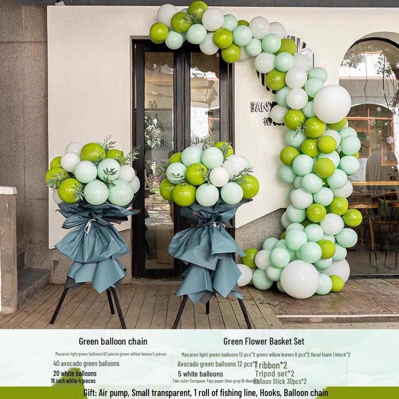 National Day Balloon Column & Flower Basket Decoration for Event Atmosphere