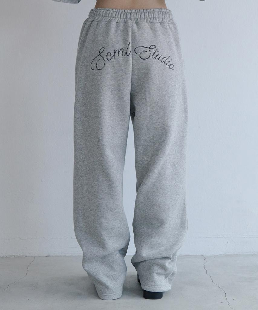 5OML Lettering Hotfix Sweatpants Melange Gray
