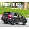 1/32 LEXUS LX570 SUV Alloy Off Road Diecast Metal Model Sound & Light Pull Back Toy Trendy Display Ornament Gift for Boy Collect