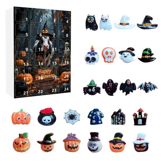 Halloweenský adventní kalendář 2025 24denní odpočítávací kalendář s 24 ks mini panenek Sběratelské figurky pro chlapce dívky teenagery dospělé
