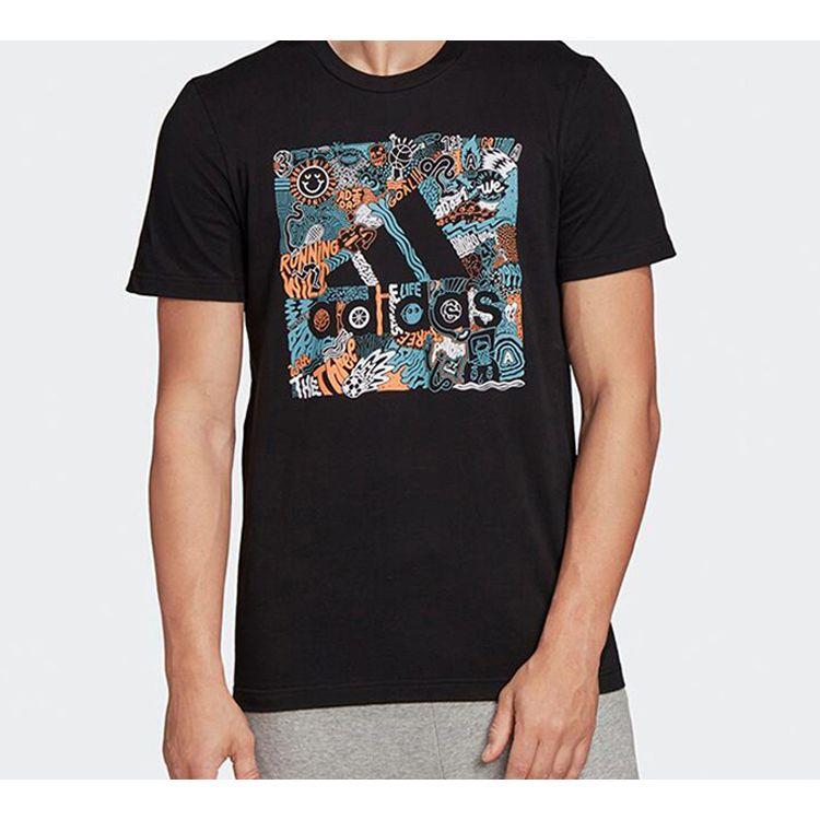 Adidas Doodle Odznak sportu Tričko s krátkým rukávem Pánské Topy Černá FN1753