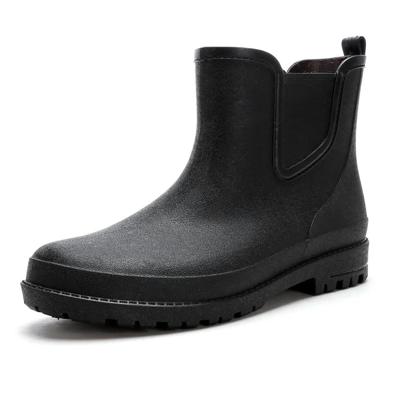 Rain Boots Men's New Fashionable Anti Slip Short Tube Rain Boots Outdoor Waterproof Low Top Rain Boots Casual Sports Rain Boots