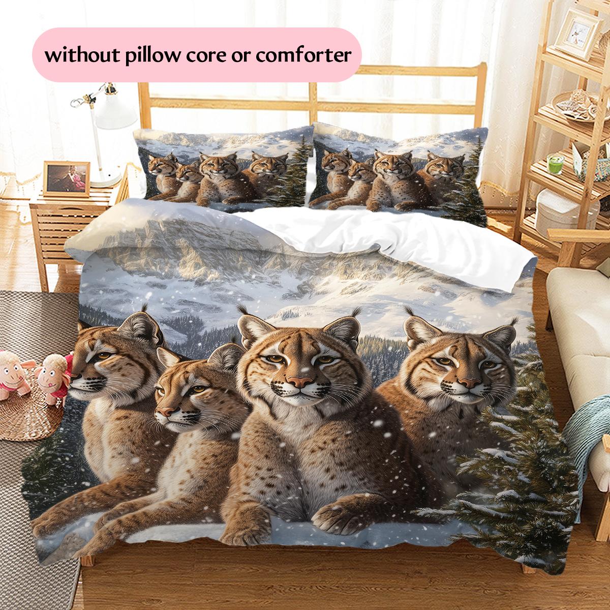 

Cougar Pattern Bedding Home Decoration Birthday Gift (1 * duvet cover + 2 * pillowcase, without core) 135x200cm