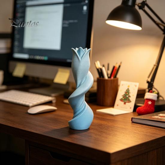 Creative Plastic Vase for Flowers 3D Printed Twist Vase, Modern Abstract Art Sculpture Living Room Housewarming Gift New Home Bookshelf, Minimalist