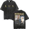 Rosalia LUX Tour Koszulki z Nadrukiem Męskie Damskie Moda Estetyka Vintage Spierana Koszulka Bawełna Wysokiej Jakości Oversize Koszulki