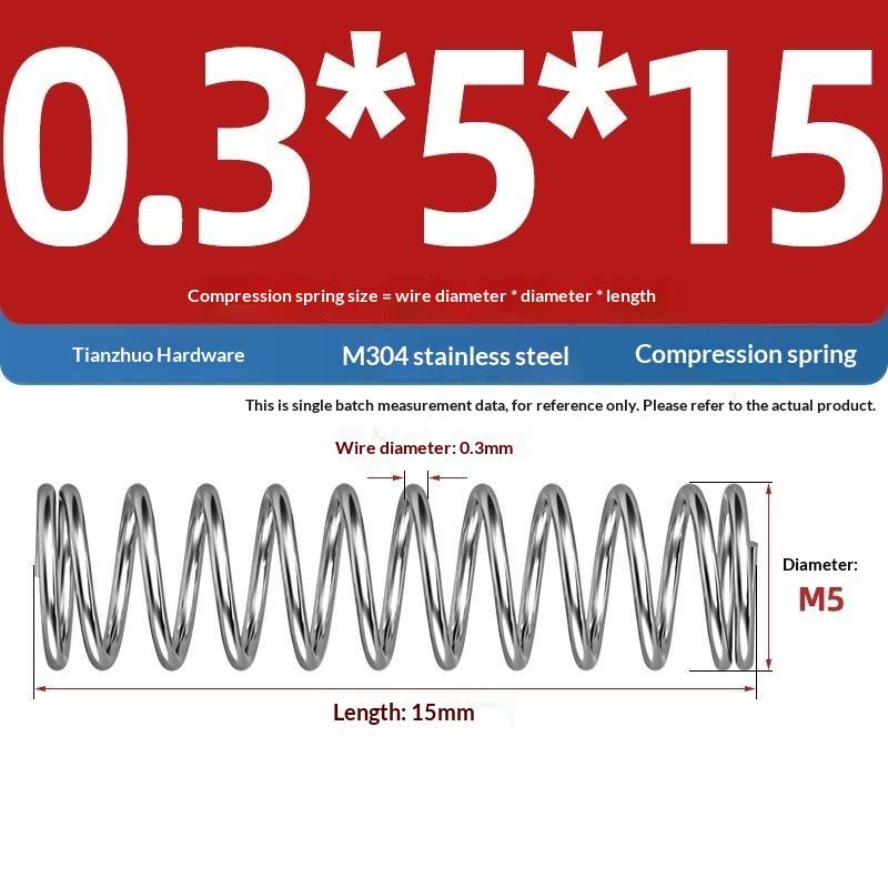 Spring Steel Pressure Return Spring Assortment 0.3/0.4mm Wire Dia 5-20mm Length for Hobbyist Craft Making Projects