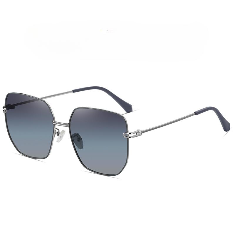 Fashionable Commuter Women's Polarized Sunglasses Metal Stainless Steel Tac Polarized Sunglasses Trendy Street Shot Wear Glasses