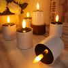 6-Pack Solar LED Candles Outdoor Waterproof Flameless Solar Tea Lights Rechargeable Candles for Party Garden Home Decor