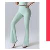 Women's High-Waist Peach Flared Yoga Pants - Quick-Dry, Hip-Lifting, Wide-Leg, Running Tights