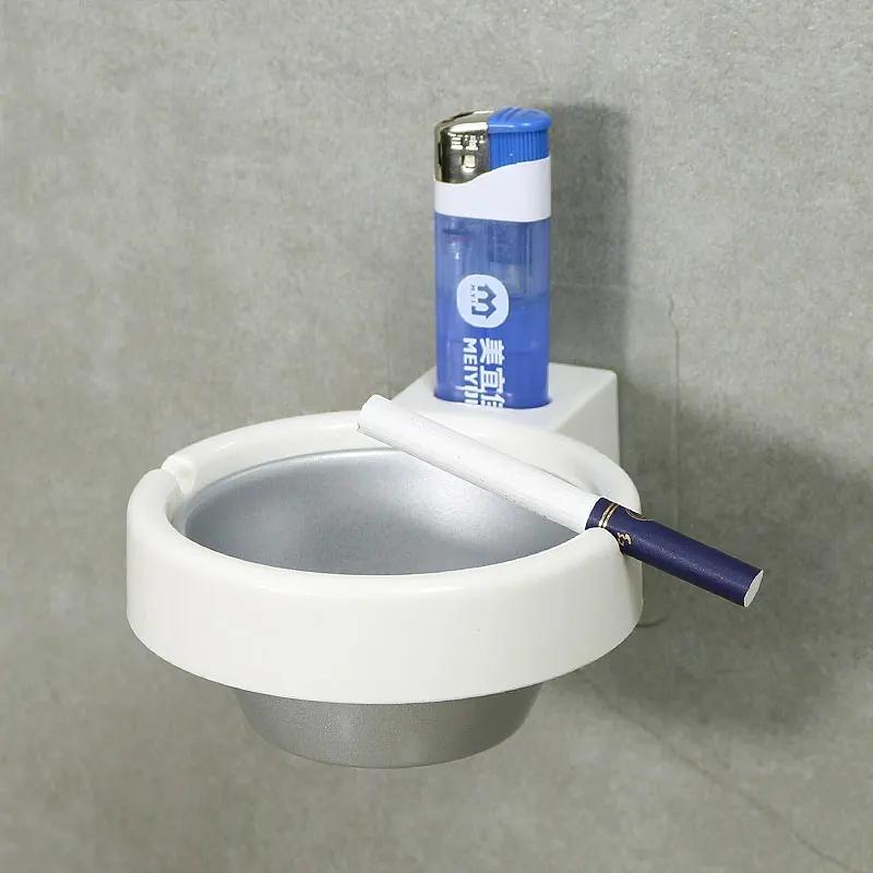 Creative Stainless Steel Ashtray With Sucker Waterproof Wall-mounted Toilet Bathroom Ashtray Storage Box
