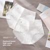 Plus Size Women Spring and Autumn Pure Cotton Stitching Lace 10A Bacteri Resistant High Waist Breathable Briefs