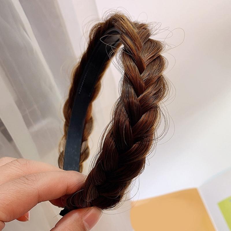 Women's Braided Hair Band High Elasticity Hairpiece Fashionable Hair Accesories Hairband for Girls Natural Look