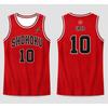 Hot Retro Anime Basketball Uniform 10 Number Red Jersey Breathable Mesh Vintage Sports Tank Tops