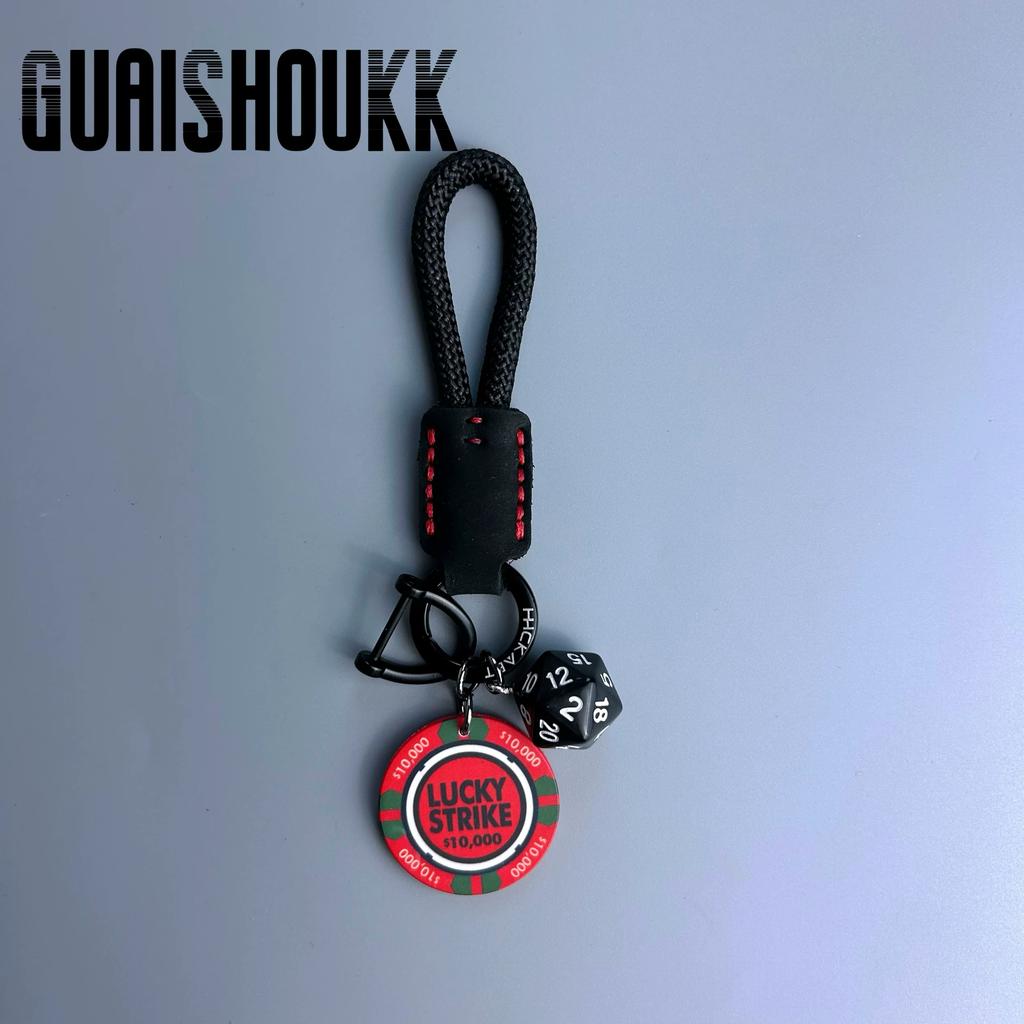 Hand rope, good luck chips, car keychain pendant, boys couple key ring, schoolbag pendant, girls small gift.