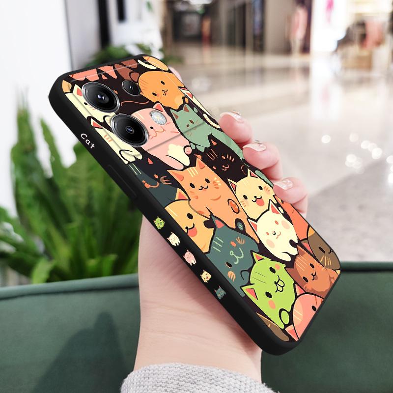 

Colorful Cats Phone Case For Xiaomi Poco F7 X7 X6 F6 M6 M5 M5S F5 X5 F4 X4 M4 F3 M3 X3 Pro 4G 5G Ultra GT Silicone Cover Poco X7 Pro чёрный