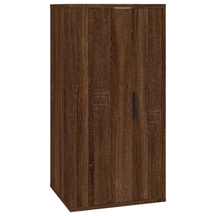 816679 vidaXL Wall-mounted TV Cabinet Brown Oak 40x34.5x80 Cm