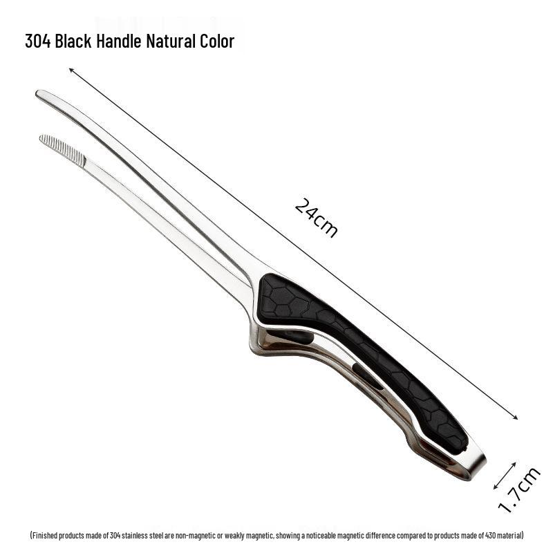 Gold Stainless Steel Korean BBQ Tongs with Green Rubber Handle, Japanese Restaurant Style Grilling Tongs for Steak and Food.