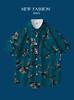 Hawaii Thailand Ins Port Style Retro Flower Shirt Thin Couple Shirt Top Loose Short Sleeve Shirt Men'S Trend