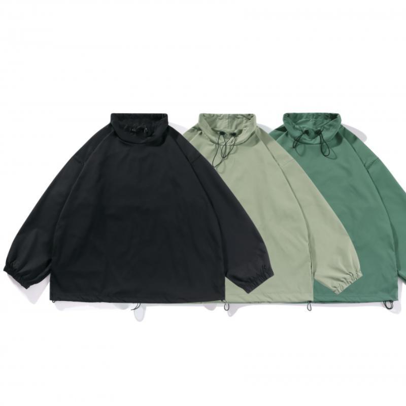 Men's Windbreaker Jacket High Collar Thin Retro Casual Couple Style Sports Coat Large Size Men's And Women's Windproof Jacket