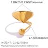 Minimalist Designer 18K Gold Color Plated Geometric Pattern Asymmetric Rings Waterproof Stainless Steel Zircon For Women