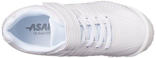 Asahi J004 Sneakers, Athletic Shoes for School, Reflective, Strong Series, White/White, 20.0 Cm, 2E
