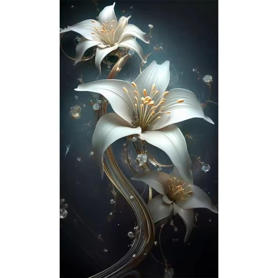 

Фэнтези Белый Цветочный Пейзаж Стразы Картина 5D DIY Алмазная Живопись Мозаика Вышивка Цветы Большой размер вышивка крестом Full Round 50x100CM