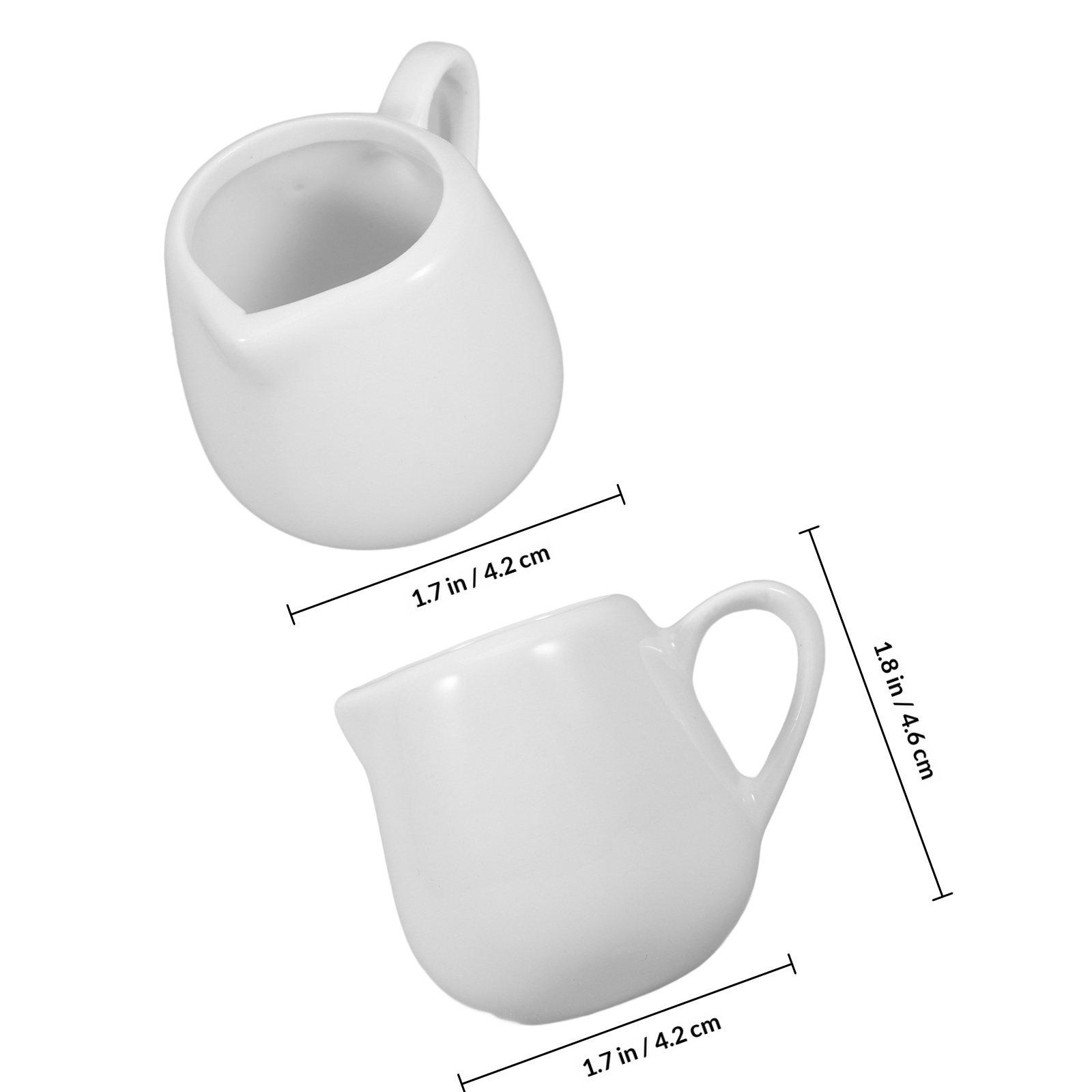 

4 шт. Мини-сливочник из керамики, молочник с носиком, предотвращающим капание, удобная ручка, элегантный простой дизайн для эспрессо, латте