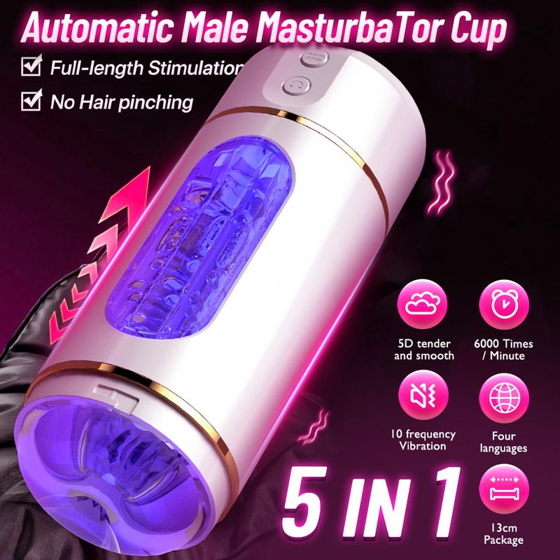 Automatic Male Mastubator Cup Pocket Pussy Sex Machine Realistic Vagina Sexy Voice Vibrator Penis Stimulator Sex Toy For Men