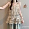 Bohemian Hollowed-out Sling Vest for Women, New Early Spring Large Size Fat Mm Stacked Vest Top