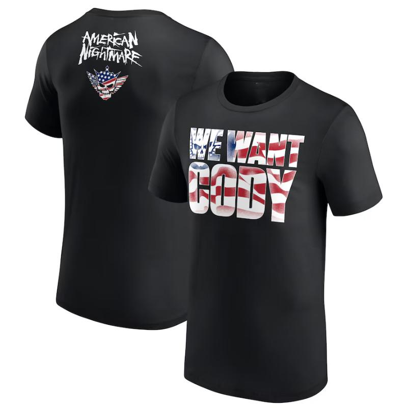 Черная футболка с принтом Cody Rhodes We Want Cody для унисекс XXL