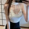 2026 Neues Frühjahr Schlanke Passform Hohe Elastizität Neckholder-Strickweste Rückenfrei Kurzes Camisole Trendige Oberbekleidung Innenoberteil