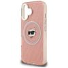 Karl Lagerfeld IML Choupette Head Logo MagSafe Case for iPhone 16 Pink