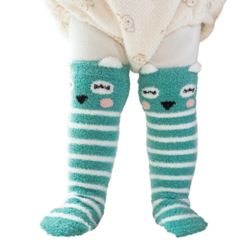 

Детские длинные носки выше колена с мягкой толстой подкладкой для холодной погоды, возраст 0-3 года, модные зимние теплые чулки синий