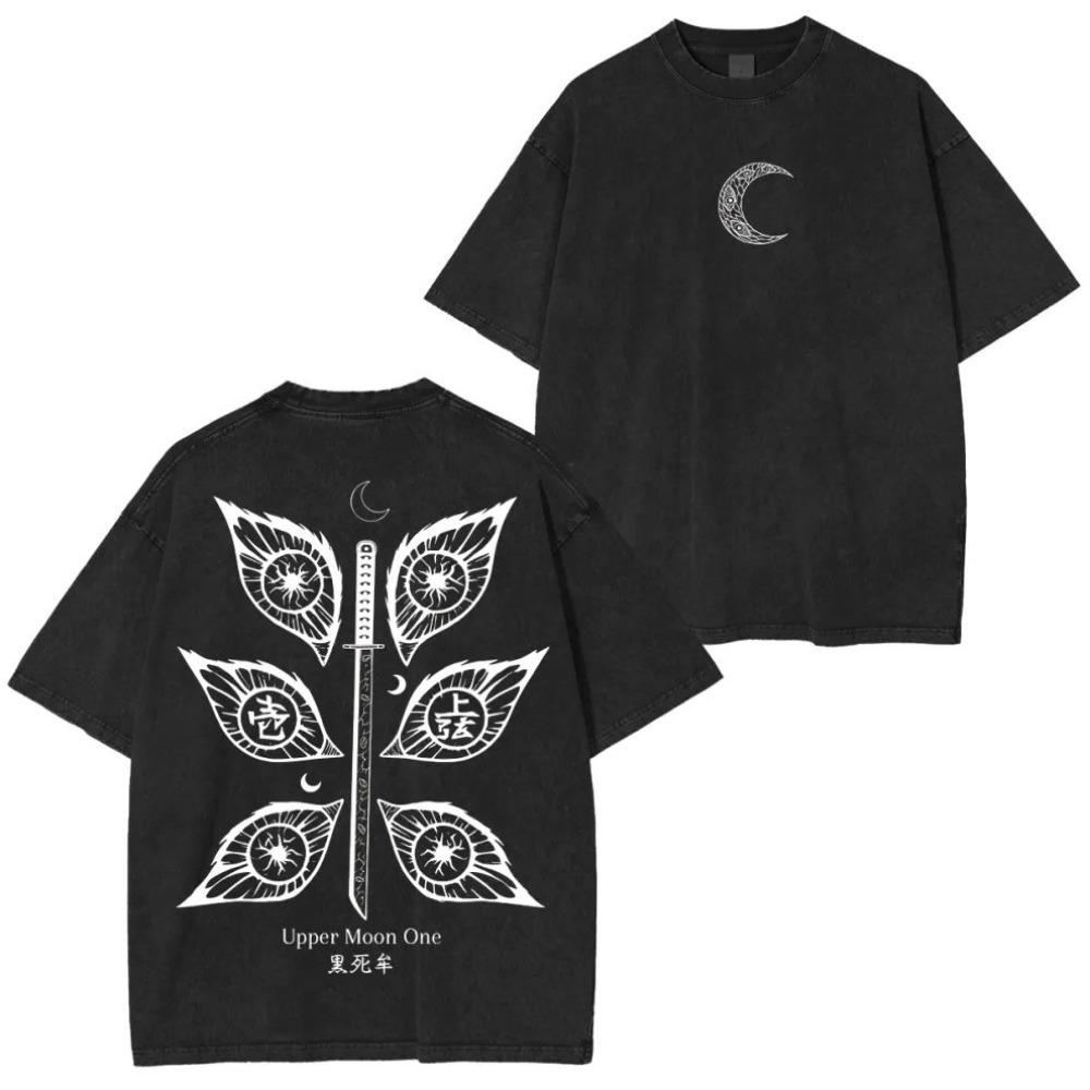 Demon Killer Anime Retro Washed T-Shirt for Role-Playing Summer Casual Outdoor Daily Outfit