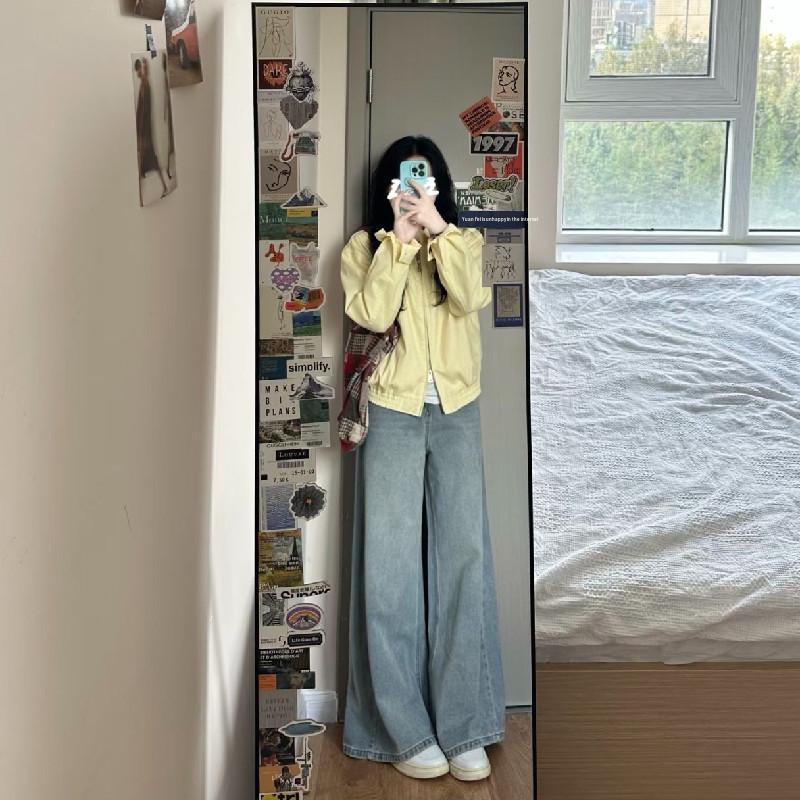 Women's Casual Lemon Yellow Lapel Jacket - Spring/Autumn 2026 Collection