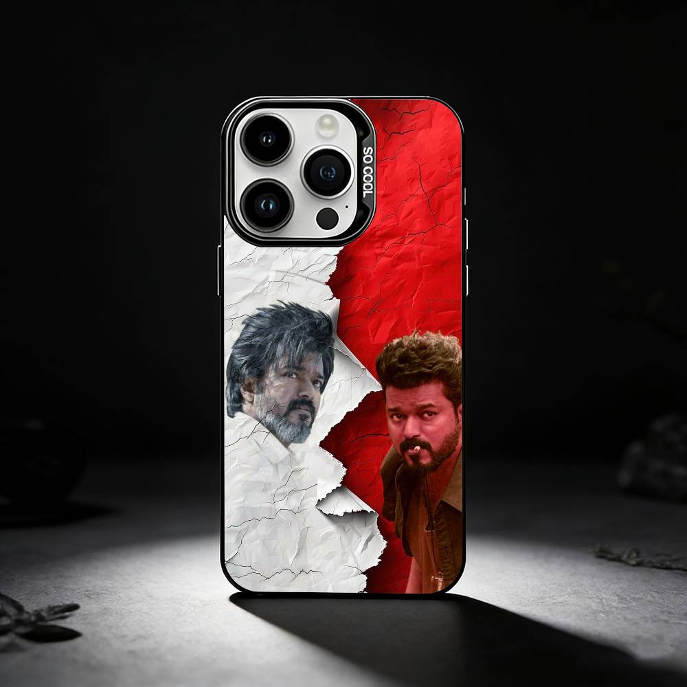 T-ThalaPathy Actor V-Vijay Phone Case For iPhone 17,16,15,14,13,12,11 Plus,Pro Max,XS,Colored silver phone case