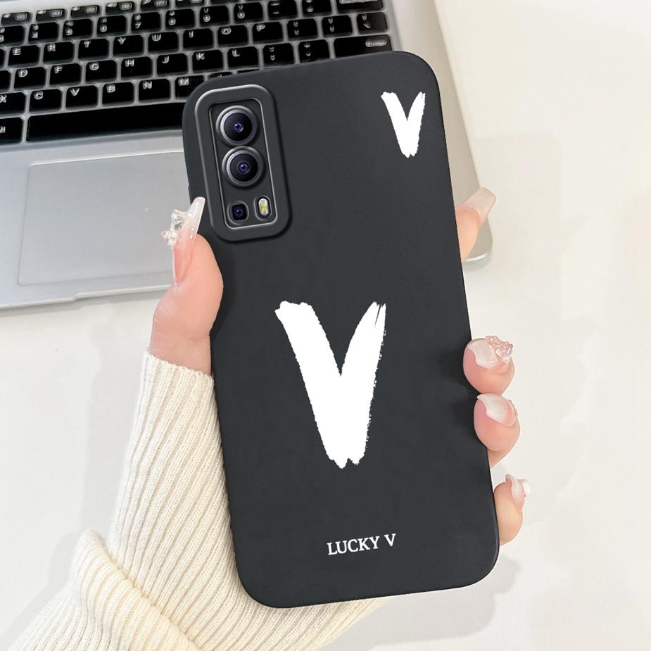Per Custodia Vivo Y52 5G V2053 Carina Lettere Fortunate Cover Morbida Custodia in TPU Per Vivo Y72 Y 52 VivoY52 VivoY72 5G V2041 Custodie Bumper