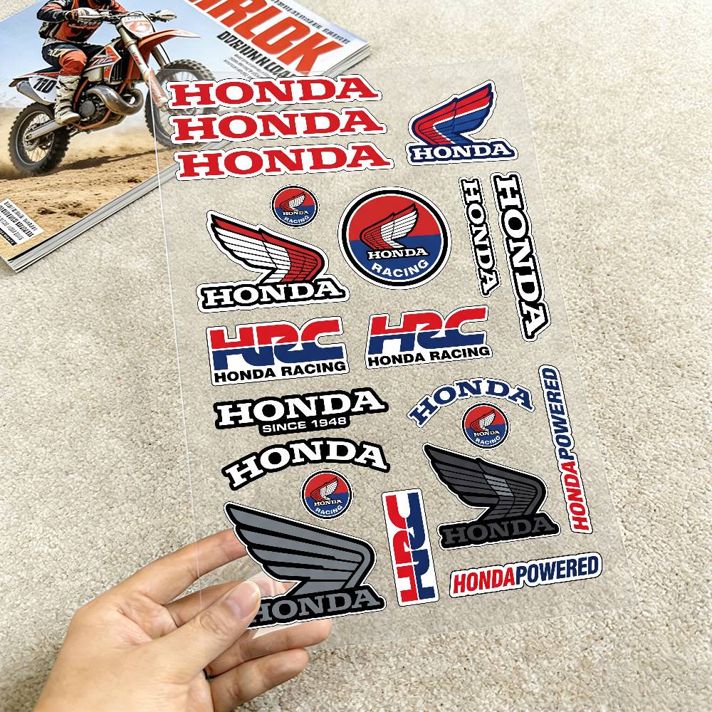 For Honda Motorcycle Reflective Stickers Waterproof Decals for Helmet Scooter Fuel Tank Toolbox RacingOW3