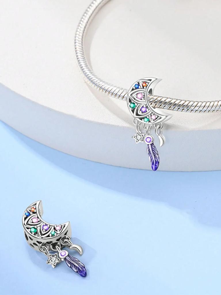 Copper Plated Original Charms Glow-In-The-Dark Butterfly Flower Beads Fit Bracelet Women'S Jewelry Gift