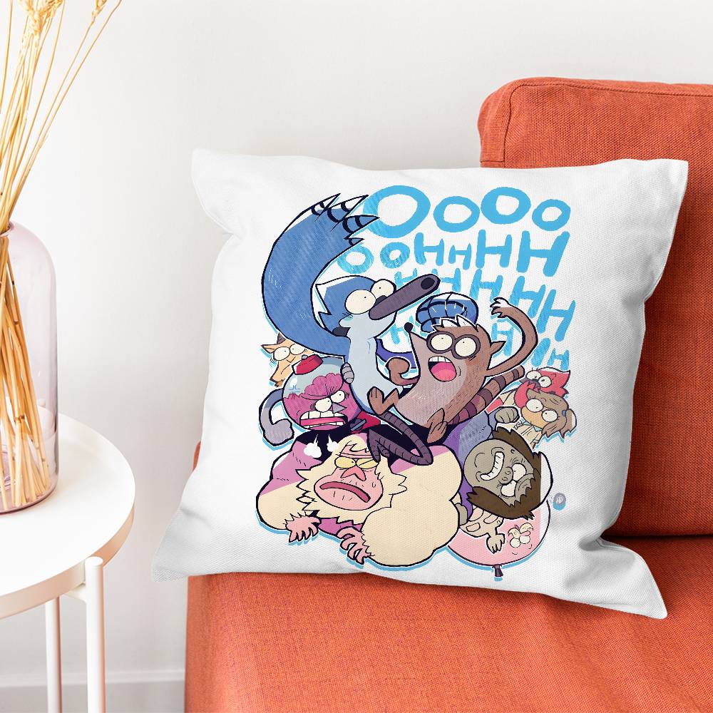 RRegular Rigby Show Pillow Case Plush Fabric Soft Pillowcase Double Sided Print Cushion Cover Household Gifts
