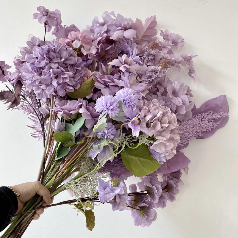 Realistic Purple Silk Wedding Flowers For Ceiling Decor Home Office Arrangement