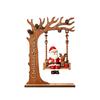 Wooden Christmas Ornaments Moon Shape Christmas Decoration Santa Claus Ornament  For Office