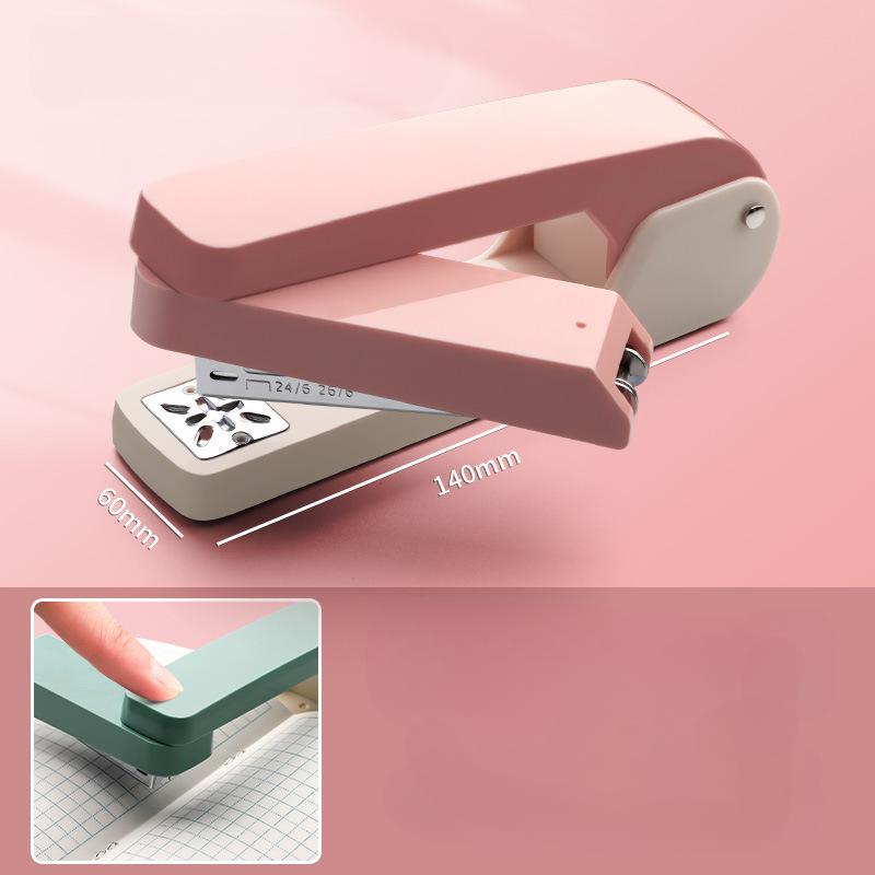 Multi-functional 360-degree Rotating Labor-saving Stapler - White Business Office Supplies - Can Bind 25 Sheets of Paper At A Time